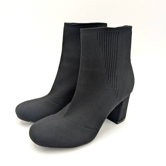 Mia Pamina Women’s Fashion Knit Heeled Pull-on Bootie Black size US7 - Picture 1 of 9
